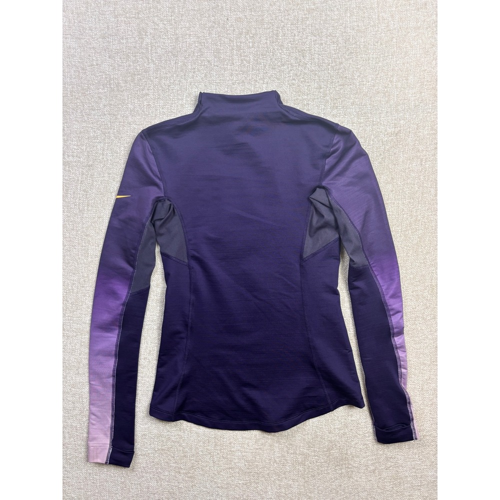 Nike Pro Hyperwarm Womens Purple Ombre Mock Neck Long Sleeve Training Top S